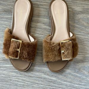 Stuart Weitzman faux fur sandals